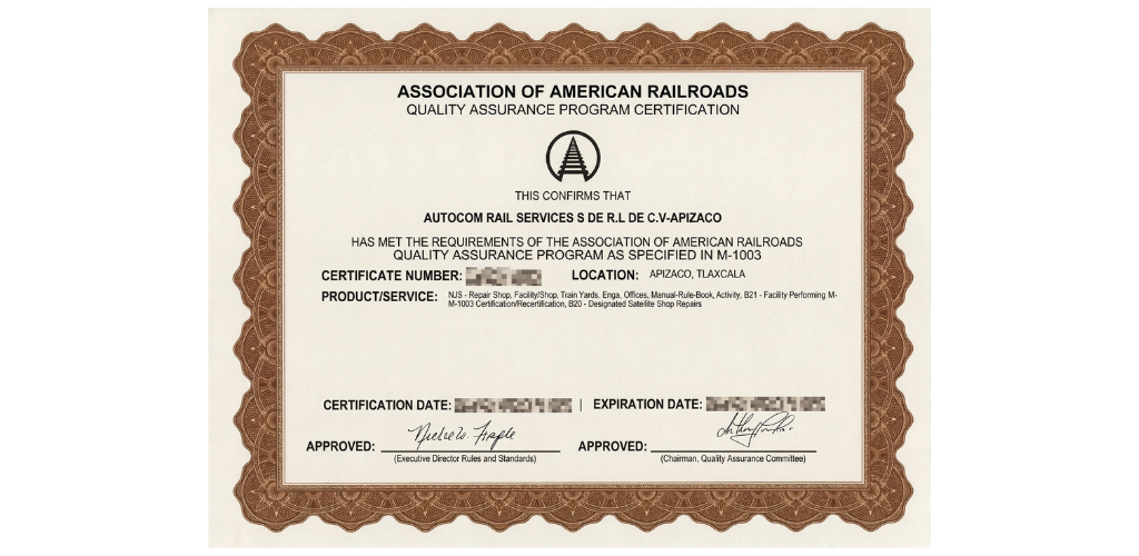 Certificado de AAR